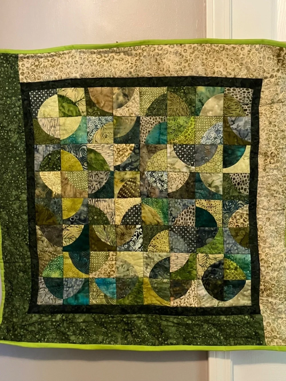 Signed Studio Art Quilt Wall Hanging 